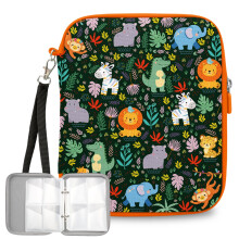 Animal Card Holder, Forest Cards Storage Organizer Gift for Card Collector, Cards Binder Folder with Zipper for Travel Birthday Valentines Day Gifts