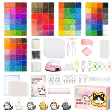 Fuse Beads Kit, 120 Colors, 62,000 2.6mm Mini Beads with Built-in Iron