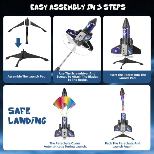 Rocket Launcher for Kids, Launch Up to 200ft 2