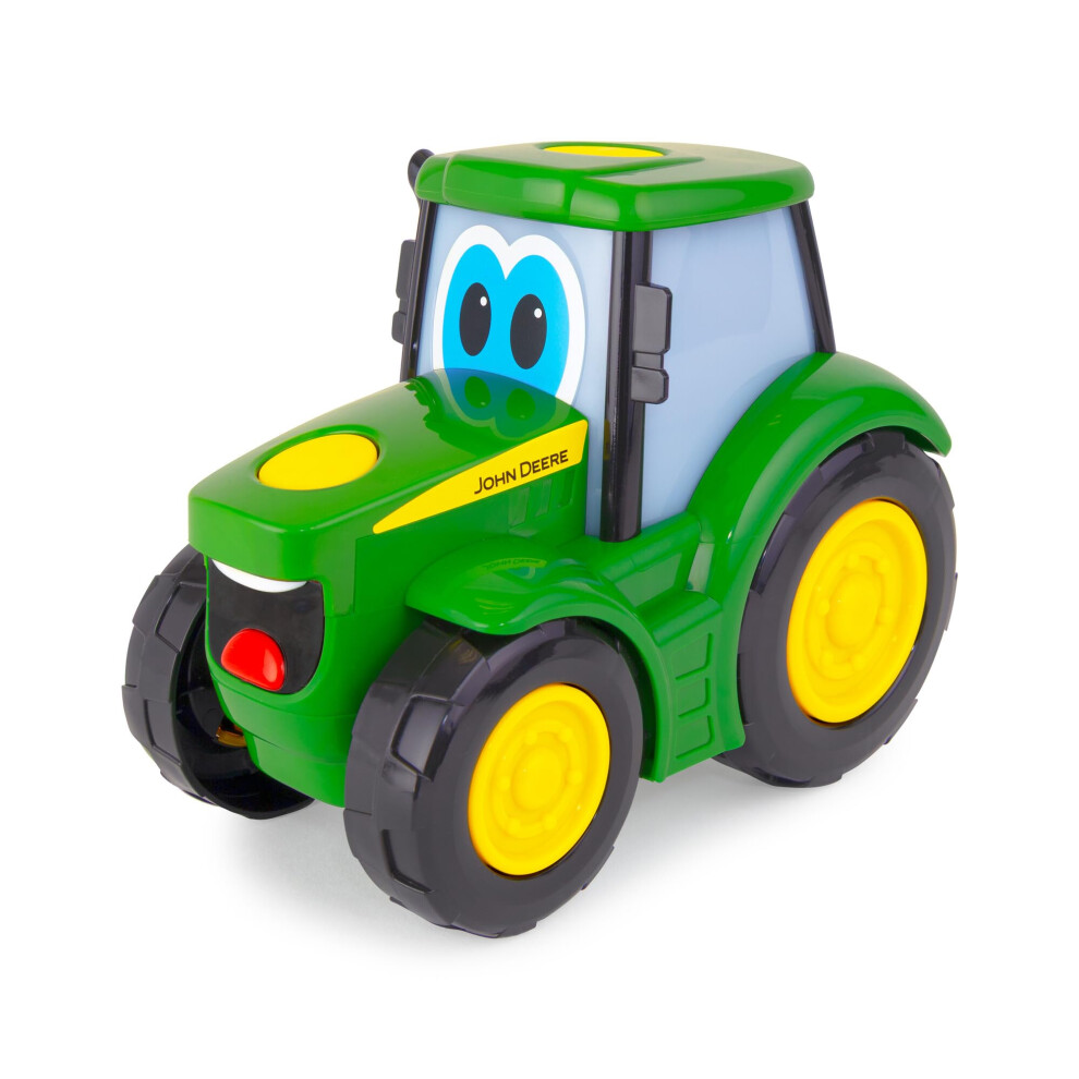 Tomy John Deere Lights 'N Sounds Johnny Tractor Light-Up Tractor Toy With Sound Effects And Free Rolling Wheels - Official John Deere Product