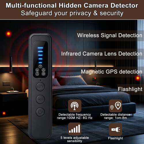 7-in-1 AI Hidden Camera Detector,RF Detector,GPS Detector,Anti Spy Detector 1