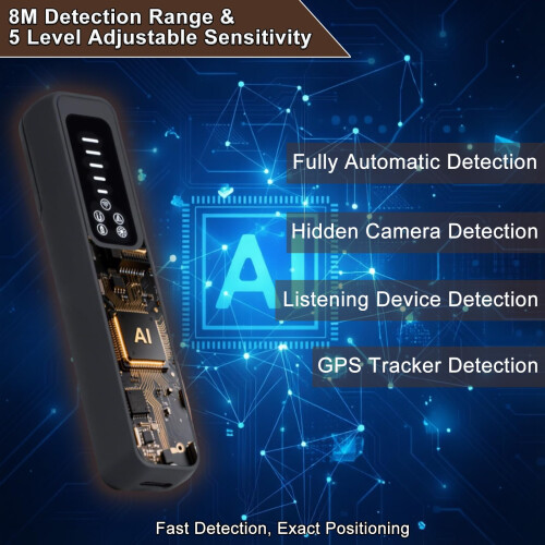 7-in-1 AI Hidden Camera Detector,RF Detector,GPS Detector,Anti Spy Detector 2