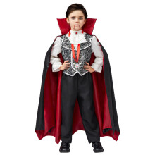 Spooktacular Creations Grey Gothic Vampire Costume Deluxe Set for Boys, Kids Halloween Party Favors, Dress Up, Role Play