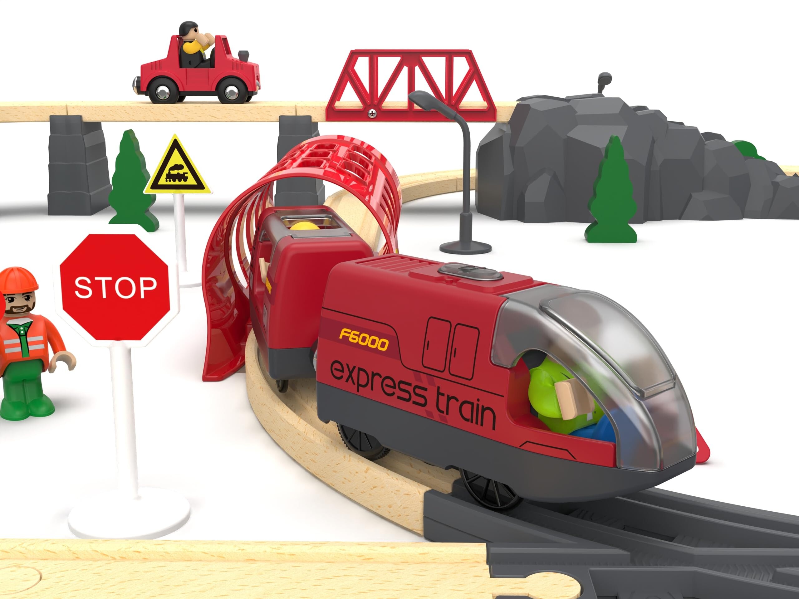 Toy Train Set Remote Control Train, Motorized Trains for wooden track ...