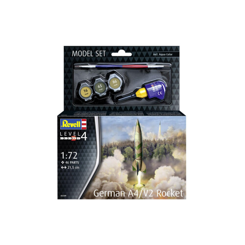 Revell Revell 63309 Model Set German A4/V2 Rocket 1:72 Scale Unbuilt/Unpainted Plastic Model Kit with Accessories 1