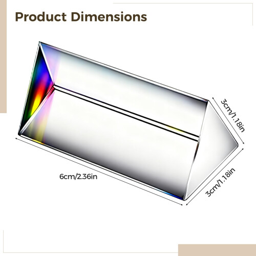 Clear Triangular Prism, 12PCS Minimalist Practical Optical Glass Prisms Light Triple Prism for Photography Physics Teaching 2