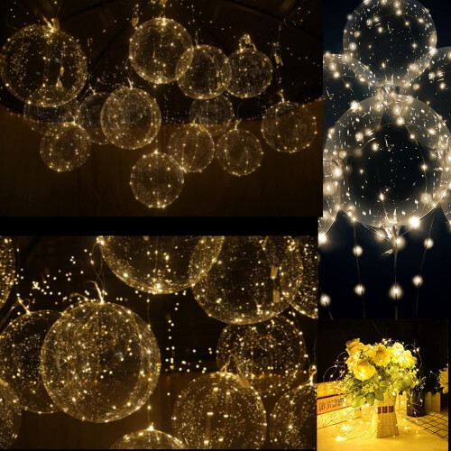 Light up led balloons (warm white-12 sets with battery) 1
