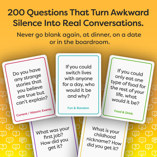 200 Fun Icebreaker Cards, Easy Small Talk Conversation Starters for Adults 1