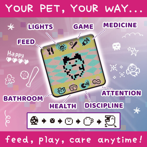 Tamagotchi TAMAGOTCHI Original Collage Virtual Pet - Kawaii Sticker Bomb Shell 1