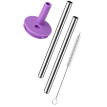 Integrated Silicone Bite Valve and Stainless Steel Straw Replacement for Owala Toddler Cup, Spill-Proof, BPA-Free