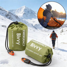 Notfall-Schlafsack, Überlebensdecke, Thermo-Biwaksack Aus PE-Aluminiumfolie für Camping und Wandern, Orange