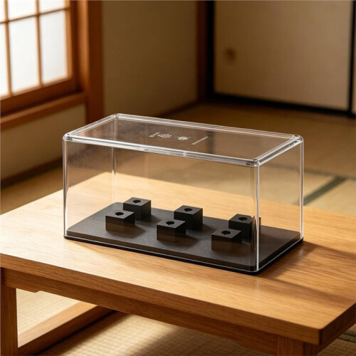 6-Slots Acrylic Phono Shell Case Dustproof Turntable Cartridge and Headshell Organizer for Safe and Secure Storage