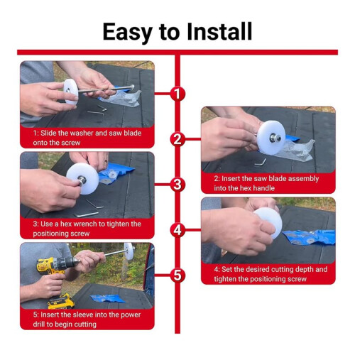 Inside Pipe Cutter for PVC Pipe, 6 PCS Blades and Hex Shank for Internal Flush Cutting