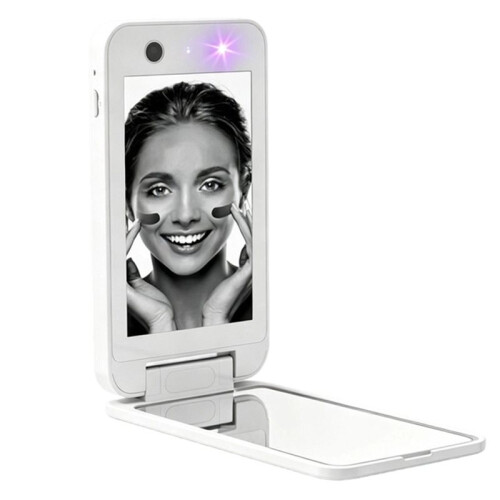 UV Ultraviolet Sunscreen Detection Sunscreen Tester LED Light Type-C Intelligent UV Mirror Portable Dressing White