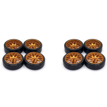 8Pcs Metal Wheel Rim Hard Plastic Drift Tire Tyres for  284131 K969 K989 P929 -Z 1/28 RC Car Upgrades Parts,1