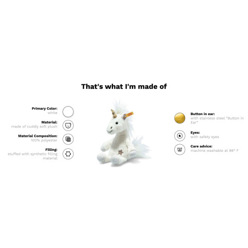 Steiff Steiff 067655 Unica dangling unicorn 20 white 1