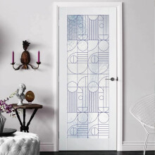 Selbstklebende Milchglasfolie mit Streifen, solide, weiß, 58x200 cm — sichtschutzfolie fenster, glasdekorfolie streifen