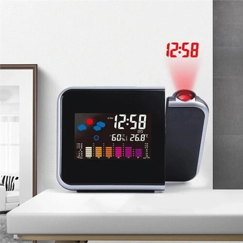 LED Rotating Projection Clock-Digital Color Display Alarm Clock with  Projection & Decorative LED Screen for Home A 1