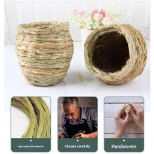 Woven Grass Hamster House – Breathable Nest for Small Pets