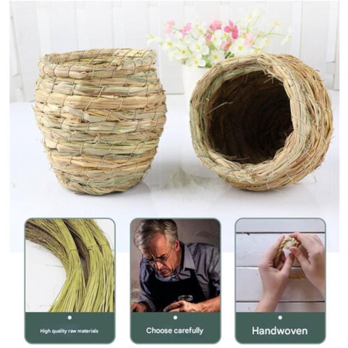 Woven Grass Hamster House – Breathable Nest for Small Pets
