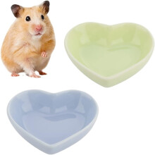 Hamster Ceramic Food Bowl – 2-Pack Anti-Turning Dish Set (Green)