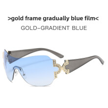 (Blue)Occhiali da sole Millennia con montatura in plastica e accenti scintillanti da indossare casual