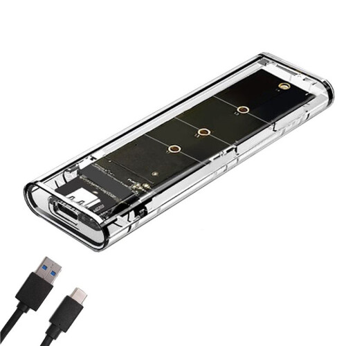 M.2 NGFF  SSD Case Clear USB Type C 10Gbps PCI-E M2 SSD Transparent External Enclosure Hard Disk Box