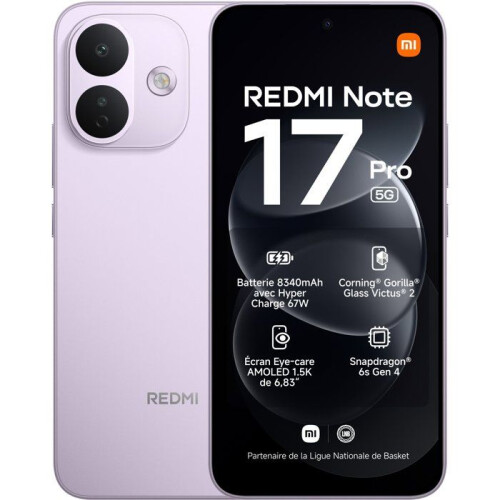Xiaomi Smartphone - XIAOMI - Redmi Note 17 Pro 5G - 6Go RAM - 256Go - Viola