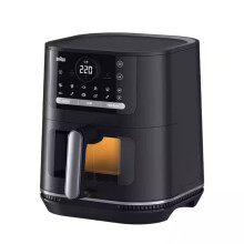 Fritadeira a Ar Quente Braun HF5075 2000W 6L 20 Programas Revestimento Cerâmico Preto/Cinza