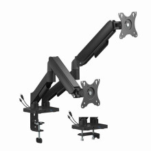 Asennustuki - GEMBIRD - Säädettävä kaksois - 17–32" - VESA 75/100 mm - USB 3.2/USB-C/USB-A portit