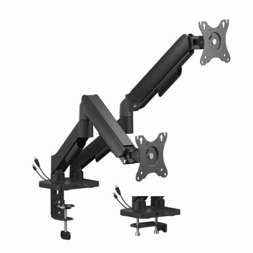 Support de montage ajustable Gembird pour 2 écrans noir