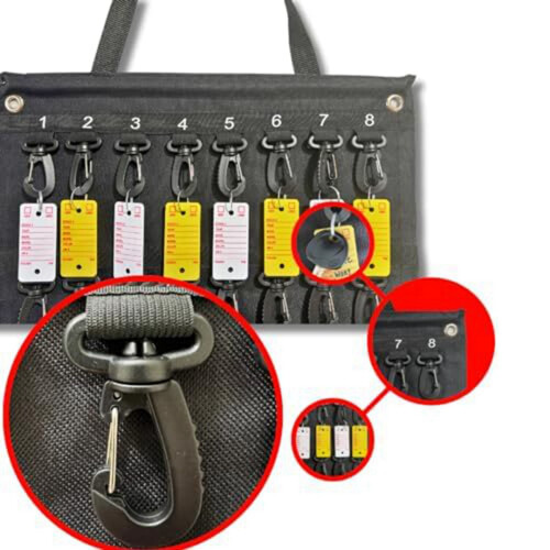 2X Versatile Roll- Key Storage Box,  Portable Storage Box, Holds 40 Keys, Security Hook, for Home Office