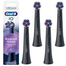 Cabezal de repuesto - ORAL-B - iO Radiant White - Negro - Cabezal redondo - Paquete de 4