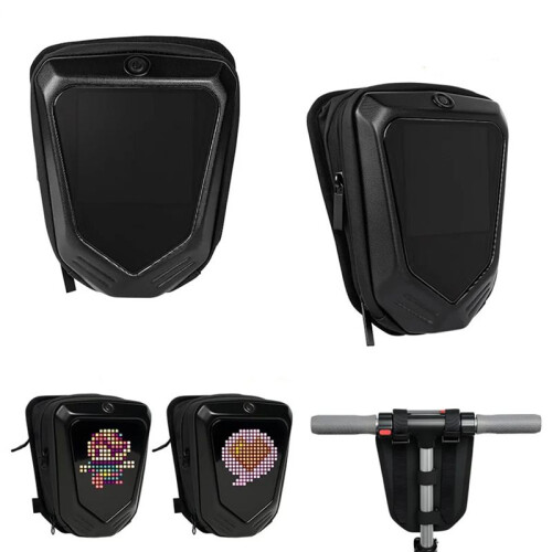 LED Handlebar Bag for Bicycles/Electric Scooters with Custom Pattern Feature (Waterproof Storage Bag) 1