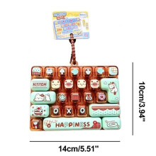 26-Key Decompression Button Transparent Dual-Tone Cute Design Keyboard Pendant Simulation Keyboard Keychain
