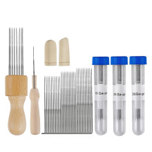 Needle Kit, 30 Wool Felting Needles in 3 Sizes, Wooden Handle, Fingers, Storage Box, Felting Needle Tools