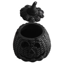 Figurka Lampy Dyni Halloween z Żywicy Rattanowej, Koszyk na Cukierki Halloween, Torba na Smakołyki Halloween Lampa Koszyk na Cukierki B