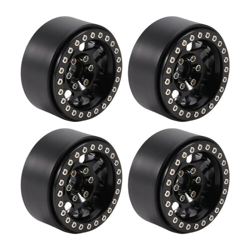 Conjunto de 4 Rodas Beadlock de Liga de Alumínio de 1,9 Polegadas para Carros RC Crawler 1/10