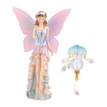 Blumenfee Wandleuchte, Blumenfee Licht mit Flügeln, Batteriebetriebene Dekorative Wandleuchte für das Mädchenzimmer Blau