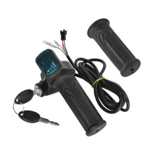 Electric Bike Throttle Grip Universal Scooter Twist Throttle Grip with 2 Keys Waterproof Speed Controller Handle