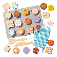 Wooden Cookie Food Set for Kids,Kitchen Toys Pretend Kitchen Food Accessories Baking Set for 3 4 5 Years Old