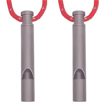 2pcs Ultralight Titanium Emergency Whistle for Outdoor Camping and Survival