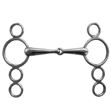 Edelstahl-Gelenk-3--Dutch-Gag-Bit-Pferdegebiss - Reitausrüstung und Zubehör für Verbesserte Pferdekontrolle