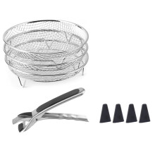 Stackable Air Fryer Rack-Stainless Steel Cooling and Cooking Rack with Feet, Supports Multi-Layer Cooking
