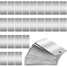50 Pack Metal Engraving Blanks, Stainless Steel Tags, Rectangle Stamping Blanks for Engraving, DIY Gift, 1 Inch X 2 Inch