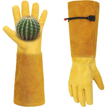 Thorn Proof Gardening Gloves for Women and Men, Breathable Long Sleeve Leather Gloves for Rose and Cactus Pruning