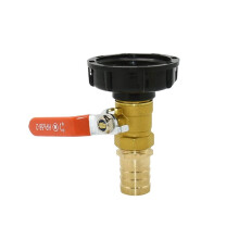 S60 to 25mm Brass Hose Connector Valve for 1000L IBC, Water Pipe Adapter for Garden Irrigation and Home Plumbing