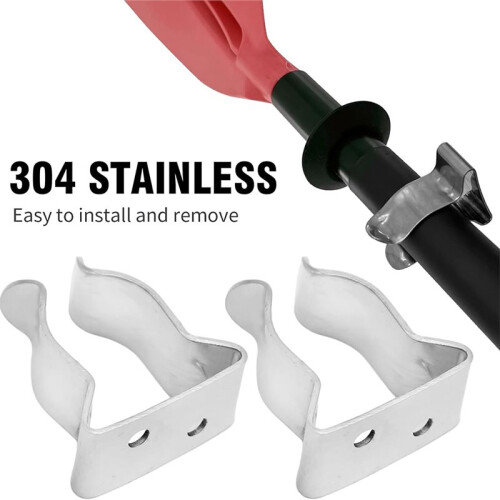 Boat Hook Holder Spring Clips, Quick-Release Marine Spring Clamp Pole Bracket Clip for Fixing & Storing Oars 2