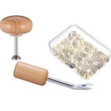 Heavy Duty Wood Handle Tack Puller & Magnetic Pry Bar Tool- with 100 Gold Thumbtacks for Use Corkboards
