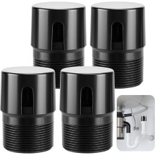 4-Pack 1-1/2" NPT ABS RV Vent Covers - Weather-Resistant Pipe Outlet Caps for Boats, Campers & Outdoor Use